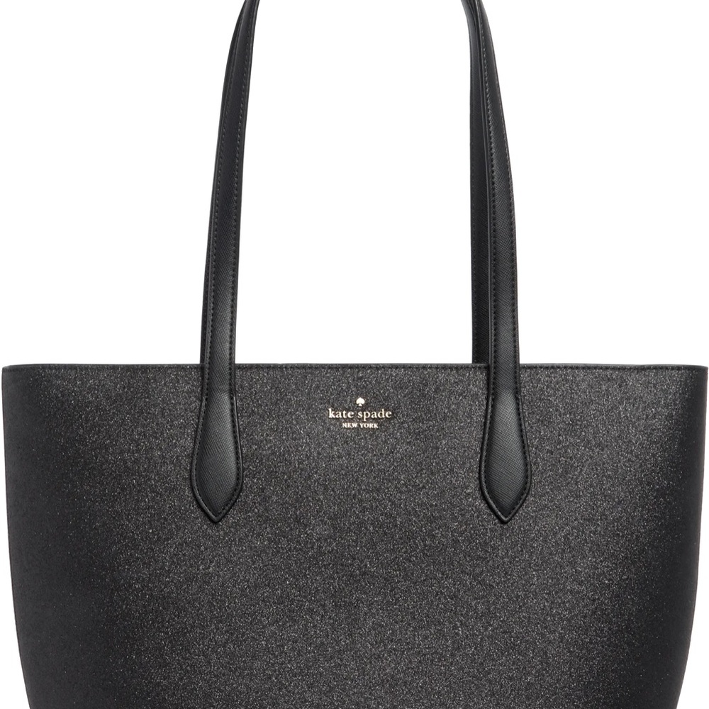Kate Spade black tote bag, large like new, beautiful condition, glitter leather